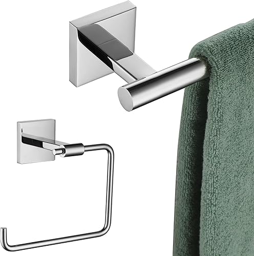 KOKOSIRI Toalleros de baño de 36 pulgadas, barras de toalla de baño, toallero de mano, toallero, colgador, cromo pulido B4005CH-L36+B3007CH