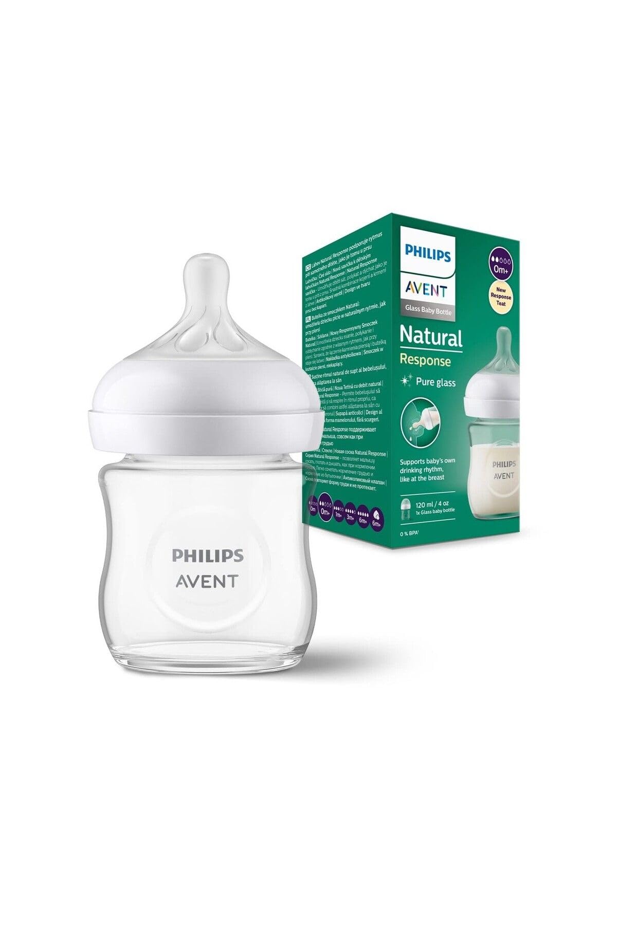 Philips Avent Doğal Tepkili Cam Biberon, 120 ml, 0 Ay+,…