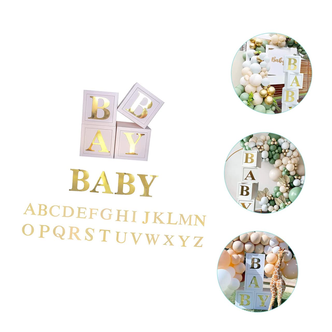 Babyboxen zur Babyparty 1 Satz aus Papier in Weiß und Grün