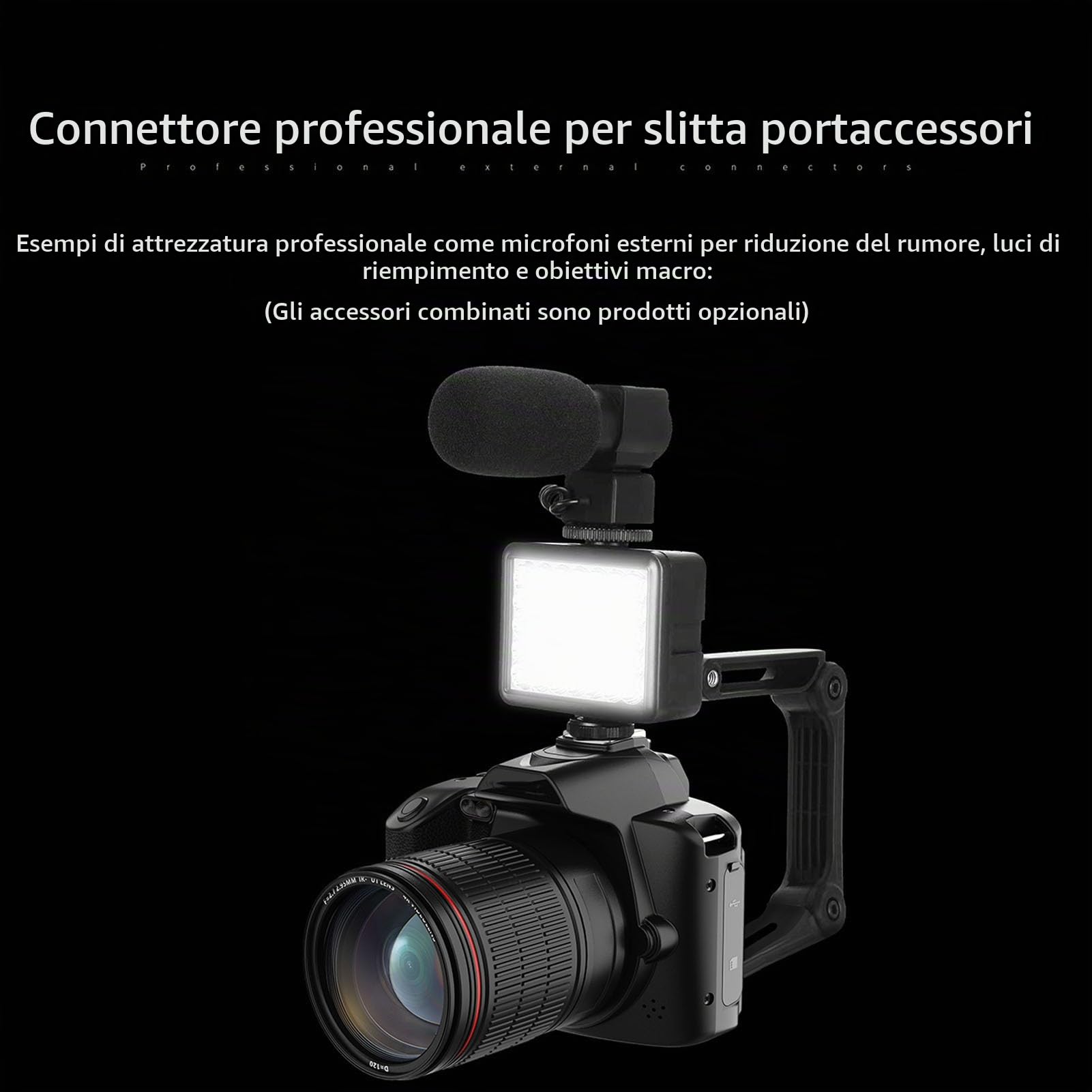 Fotocamera digitale 4K, fotocamera digitale WiFi da 64MP con schermo da 3,0 e fotocamera per il con zoom digitale 16X, anti-shake, visione notturna, fotocamera da viaggio
