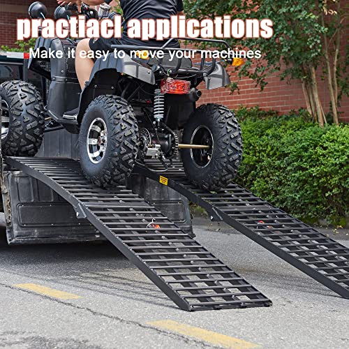 Motorcycle Ramp, Atv Ramp For Pickup Trucks, Lemniscate 1500 Lbs Aluminum Loading Ramp,10Ft Folding Ramp For Utvs, Dirt Bike, Lawn Mowers, Snowblower, Black, 1Pc #TOP6
