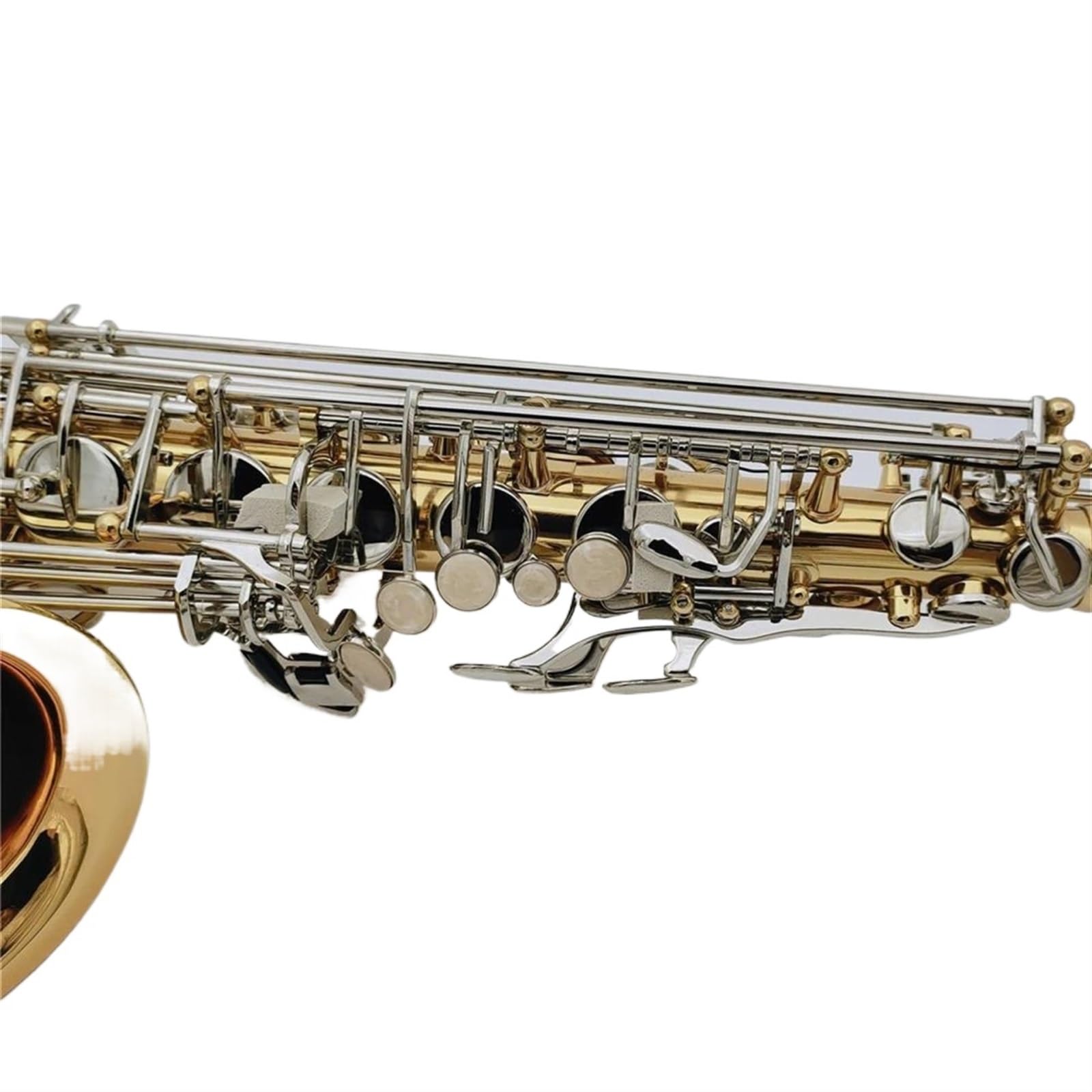 Studencki Saksofon Altowy Eb Tune E Płaskie Mosiężne Srebrne Klawisze Instrument Muzyczny Z Akcesoriami Do Futerału profesjonalny Saksofon (Color : Cloth bag)