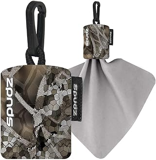 - Classic Microfiber Lens Cleaner – Clip-On Pouch, Washable – for Binoculars, Scopes, Glasses, Screens | Vanish Tan, 6 x 6 Inch