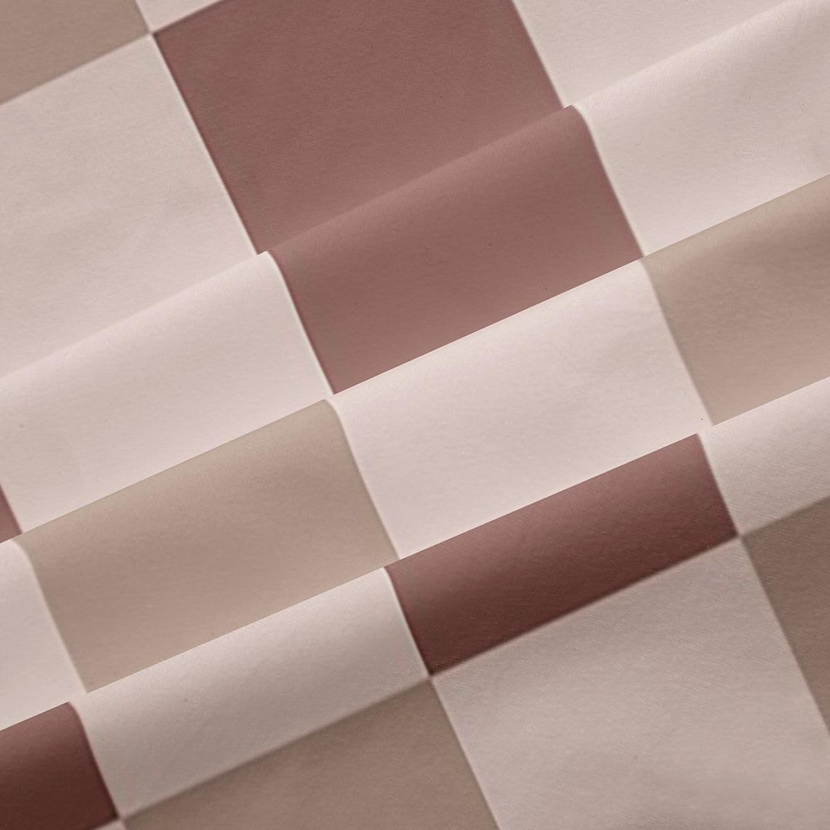 Lot de 2 rideaux de fenêtre marron à carreaux - Taille XXL - 260 x 140 cm - Grille géométrique - Bon rideau occultant - Aquarelle - Grid arc-en-ciel - Pour adultes et enfants