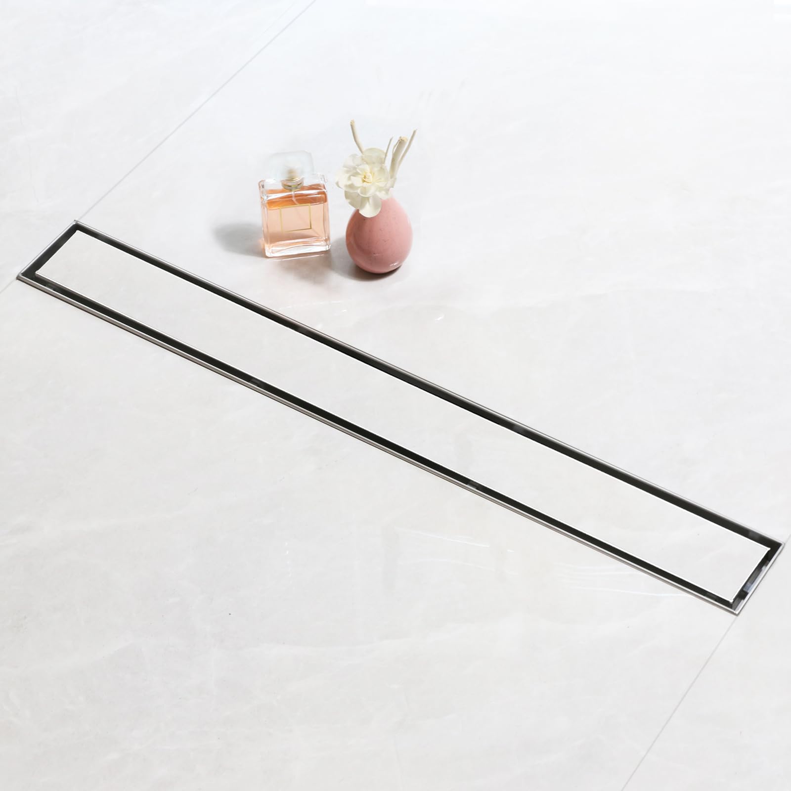 Sanitemodar Stainless Steel 30 Cm Linear Shower Drain, 2-In-1 Tile Insert Panel Shower Drain With Siphon, Brushed 304 Linear Drain With Leveling Feet