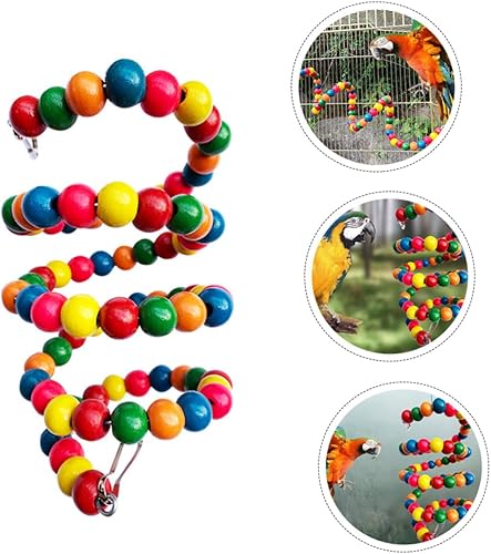 Miniatura 7 de EXCEART Escalera giratoria para loros, juguete para mordedura de loros, cuerda de pájaro, soporte en espiral, juguetes para masticar, perca, para
