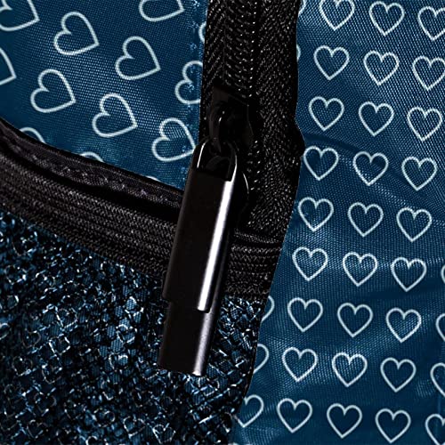 Sac à dos enfants bleu à cœurs 30 cm pour petits - 4