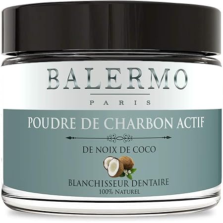 Balermo Charbon Dent Poudre Noix De Coco Blanchiment Dentaire 100 Naturel Special Dents Blanches Blanchisseur De Qualite Professionnelle Activated Charcoal Teeth Whitening 60ml Amazon Fr Hygiasne Et Soins Du Corps