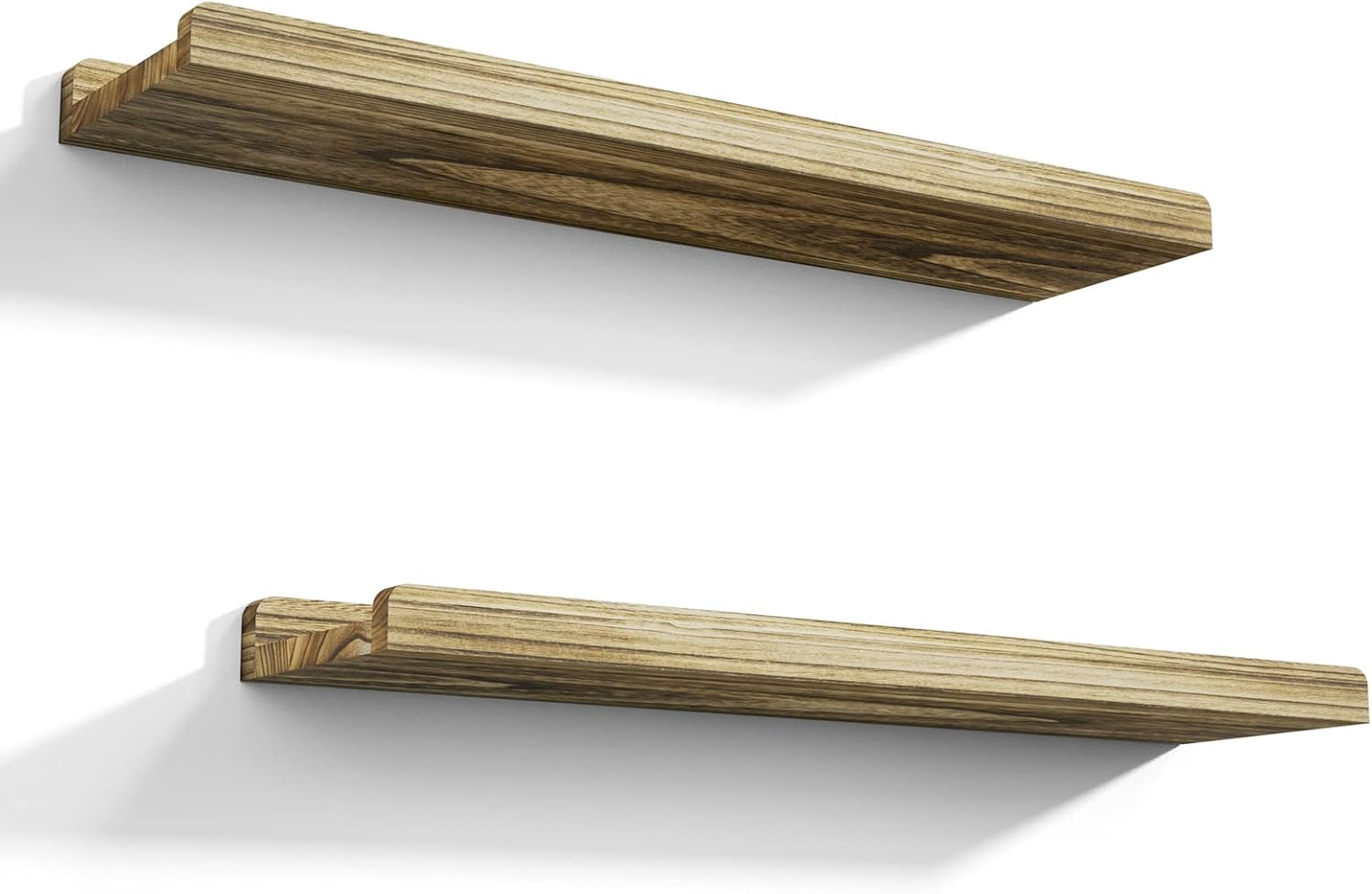 Love-KANKEI 36 Inch Long Floating Shelves Wall Mounted Set of 2, Large Wood Wall Shelves for Storage, Rustic Hanging Shelves for Display,Bedroom Living Room Bathroom Kitchen Office White