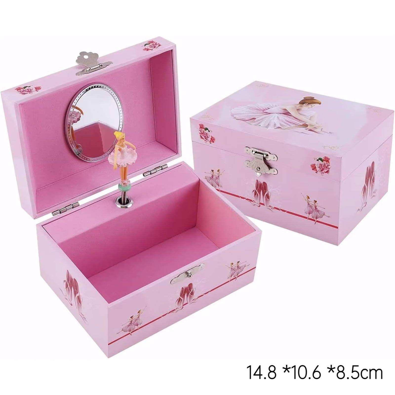 Generisch Caja de música de ballet de 5 a 6 pulgadas, organizador de almacenamiento manual con cajón, el regalo perfecto para niñas (L)
