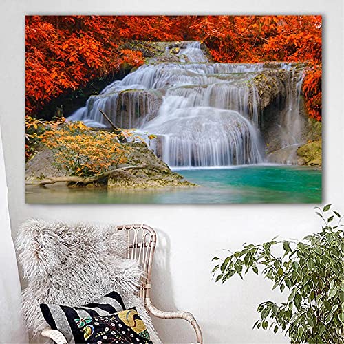 Diamond Painting Cascade Forêt 80x220 cm | Kit Broderie Diamant Complet Grande Taille