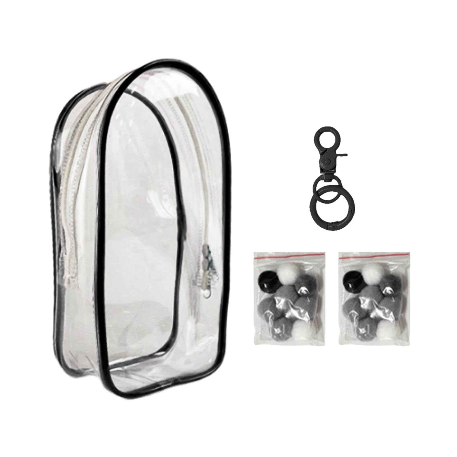 Weppduk Weppduk Estuche de Transporte para muñecas, Estuche Transparente para Llavero - Bolsa de Llavero con exhibición de Figura de muñeca pequeña,Paquete de muñecas de algodón vacías con Bolas, Vitrina