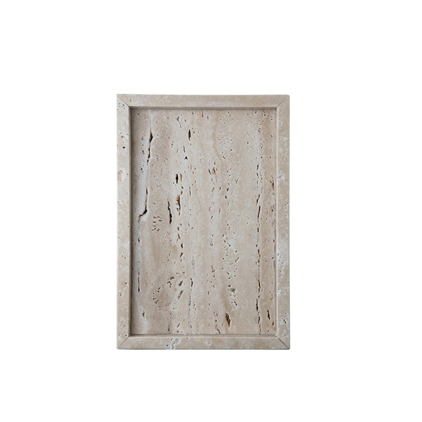 Bathroom Stone Tray Minimalism Marble Tray for Perfume Candles Jewelry Travertine Stone Vanity for Dresser Countertop Coffee Table Serving(30x20cm)