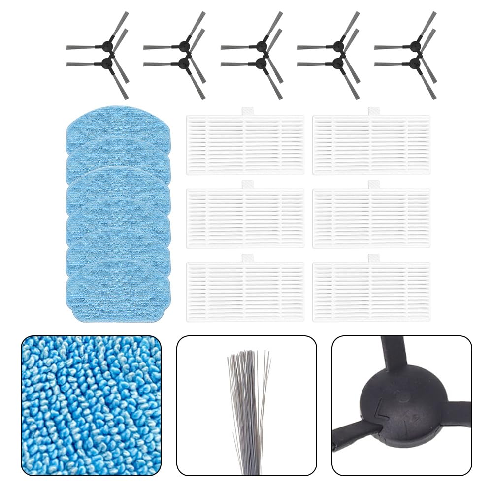 Kit Ricambi 22 Pezzi Per Conga 999 X-Treme: 10 Spazzole Laterali, 6 Filtri HEPA, 6 Panni Per Mocio