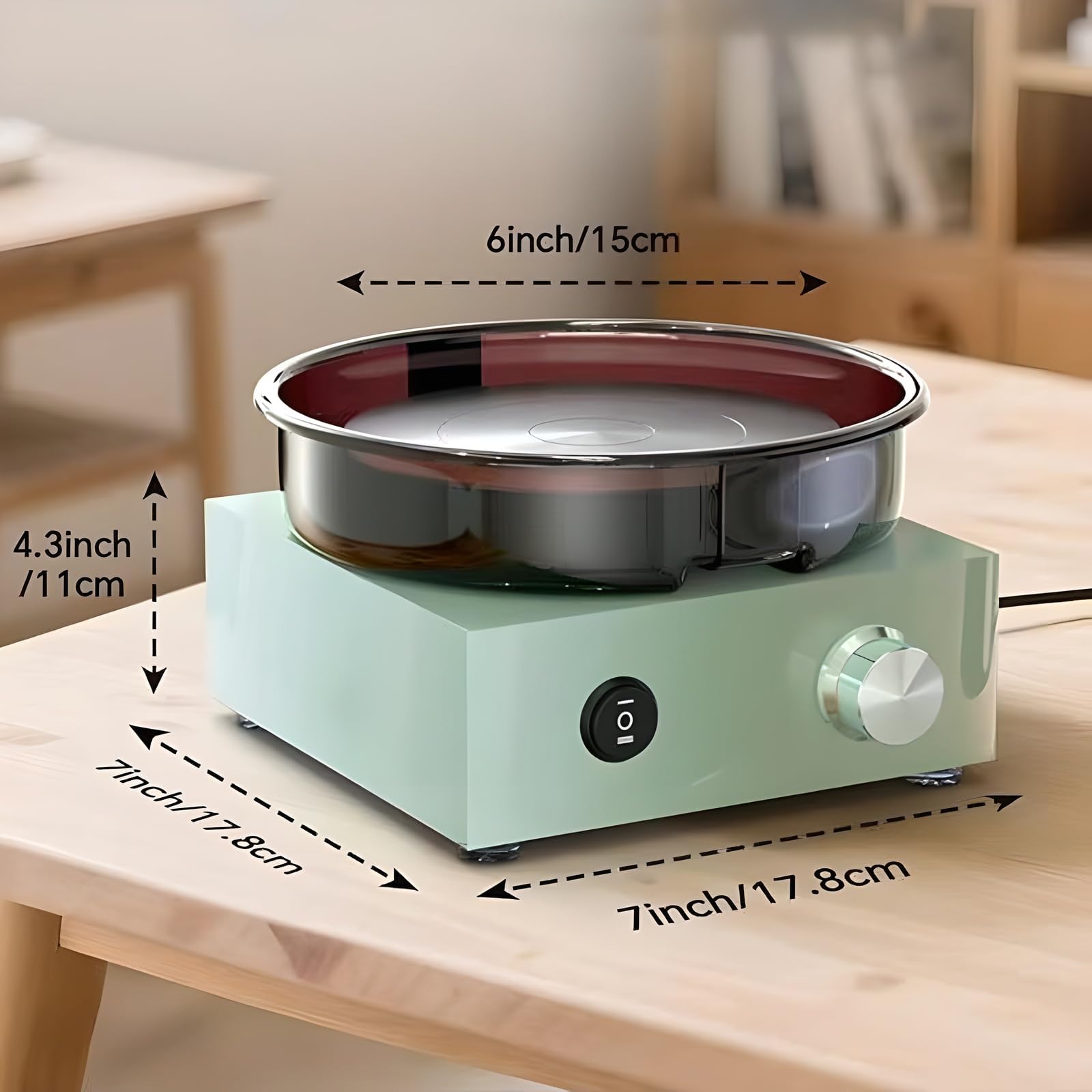 Koło garncarskie, gramofon 15 cm z pedałem nożnym o regulowanej prędkości, kompaktowe koło gliniane dla początkujących i rękodzieła artystycznego DIY