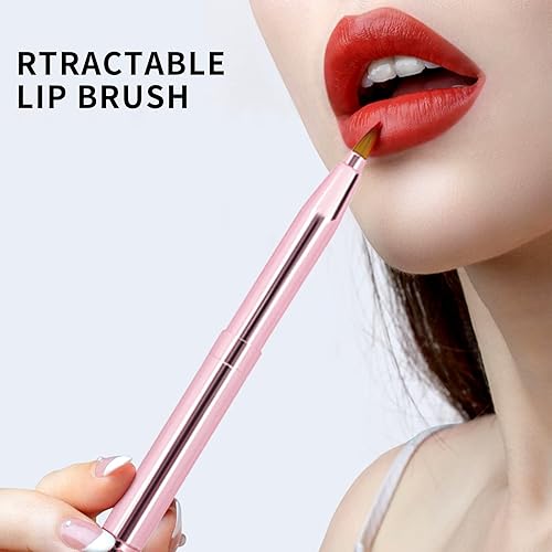 Miniatura 6 de Unaone 2 Pack Pincel para lápiz labial, pinceles retráctiles para labios, pincel de maquillaje de doble punta para lápiz labial y brillo labial,