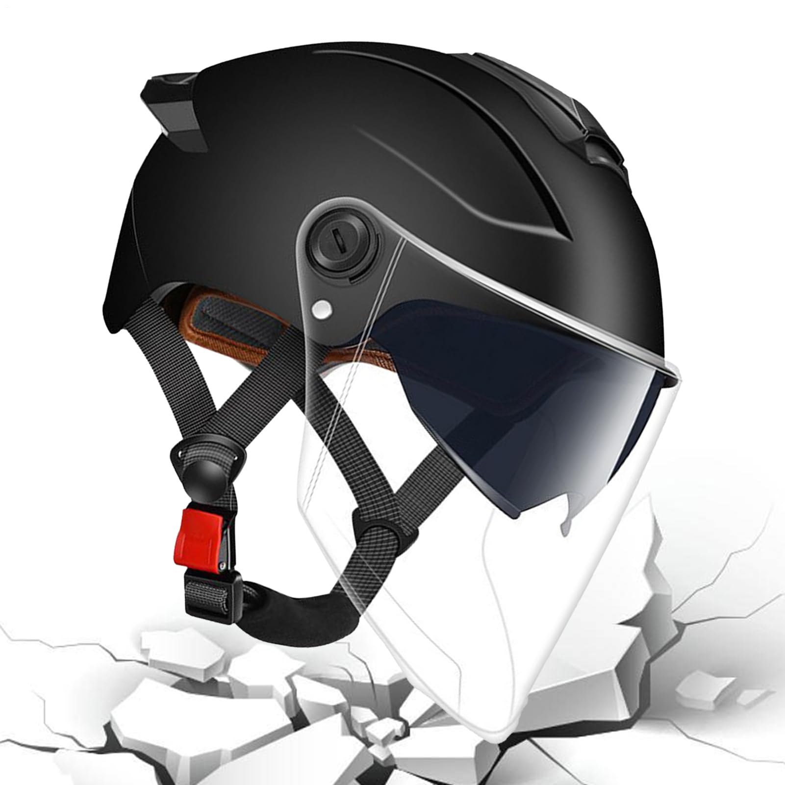 Casques de motos double visière pour stopper le vent et le soleil - 7
