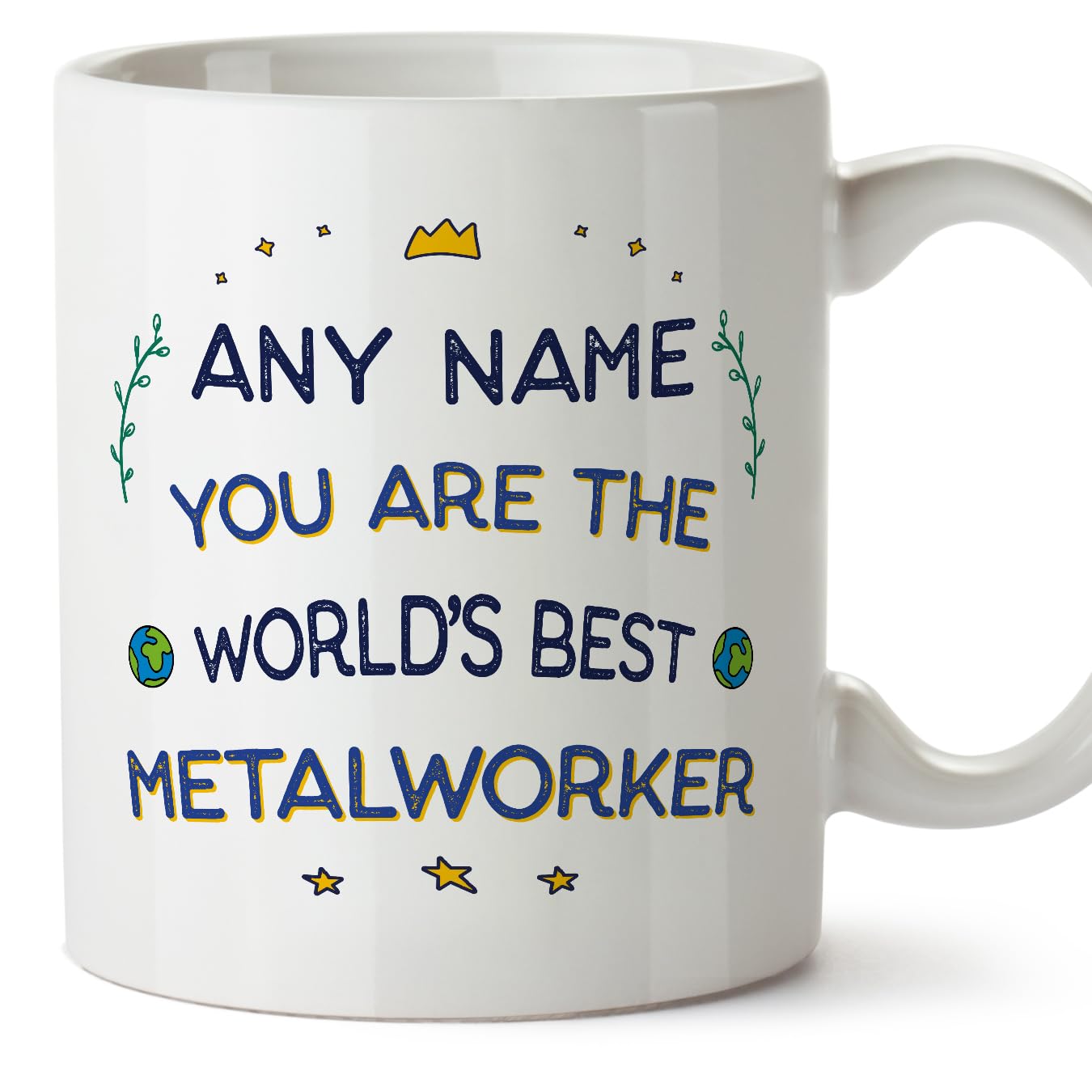 MUGFFINS Personalised Mug for METALWORKER - in English - World's Best - Funny Custom Gift for Colleagues - Ceramic 11oz Mug