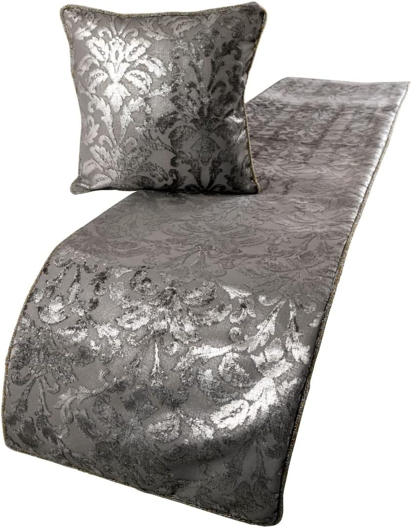 The HomeCentric Silver Bed Runner, King Size 90"x18