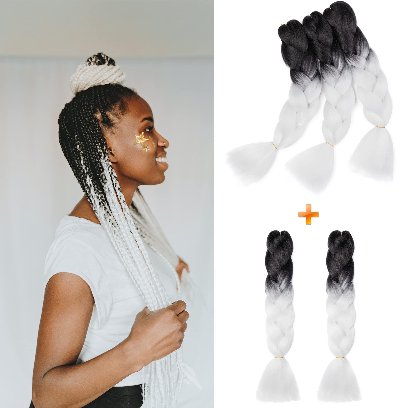 60cm Extensiones de Pelo Trenzas Africanas Castaño Oscuro Extensiones para Trenzas Africanas 1 pcs 100g Kanekalon Pelo para Trenzas Africanas Sintetico Extensiones de Trenzado Cabello Braiding — view 48