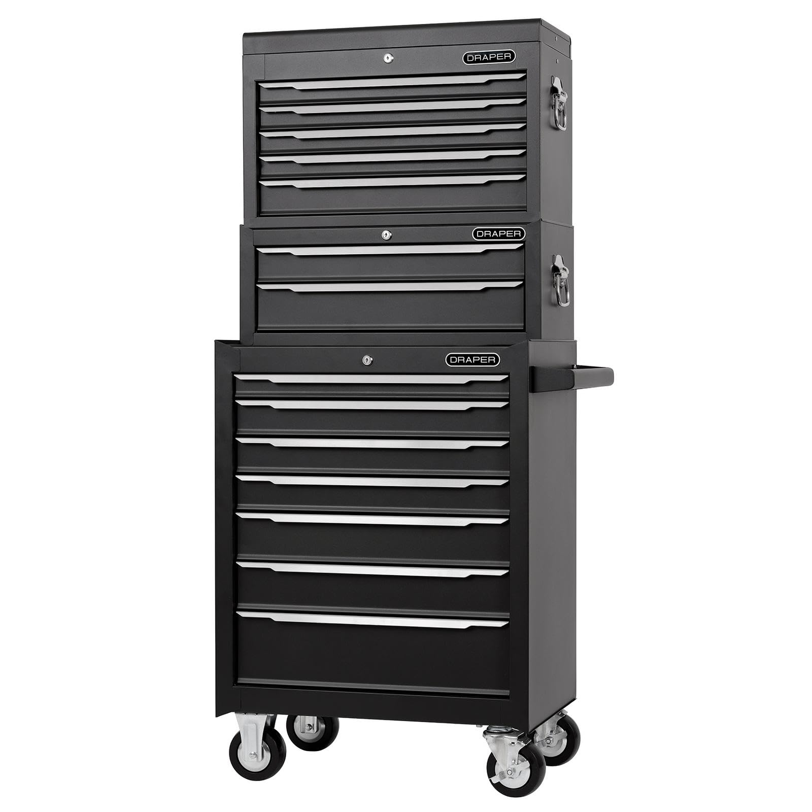Draper 29455 Combined Roller Cabinet, Mid Tool Chest and Tool Chest, 14 Drawers, 26'