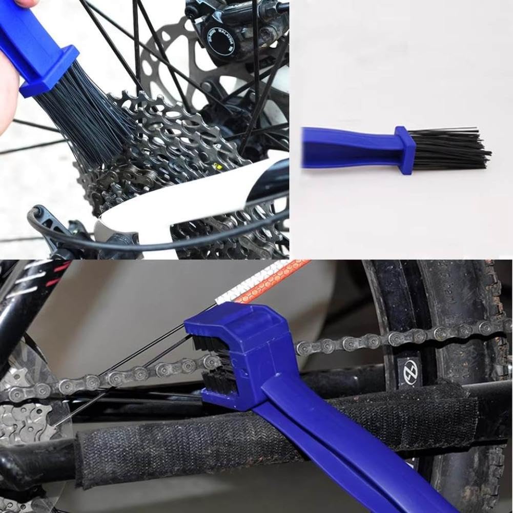 Motorrad-Kettenbürstenreiniger, Kunststoff-Fahrradbürste, kompatibel mit Motorrädern und Fahrrädern