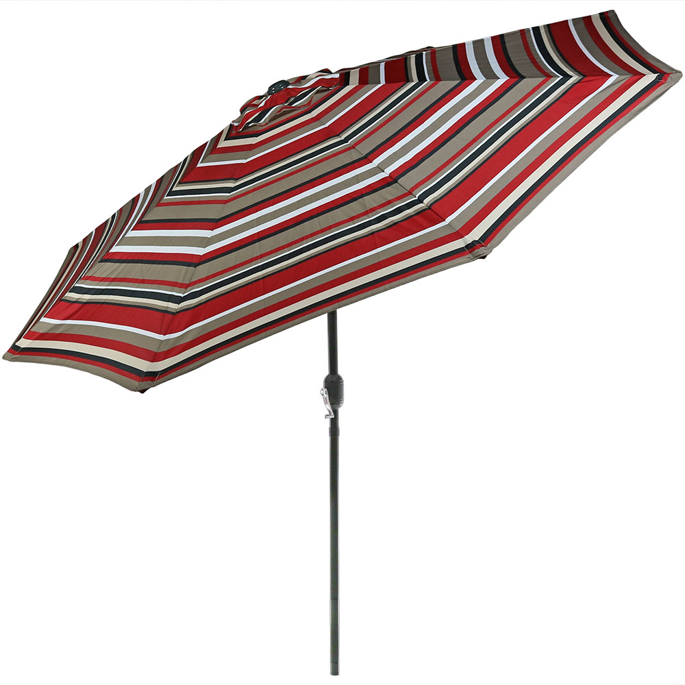 Sunnydaze Outdoor Patio Umbrella with Tilt, Catalina Beach Stripe, 9ft