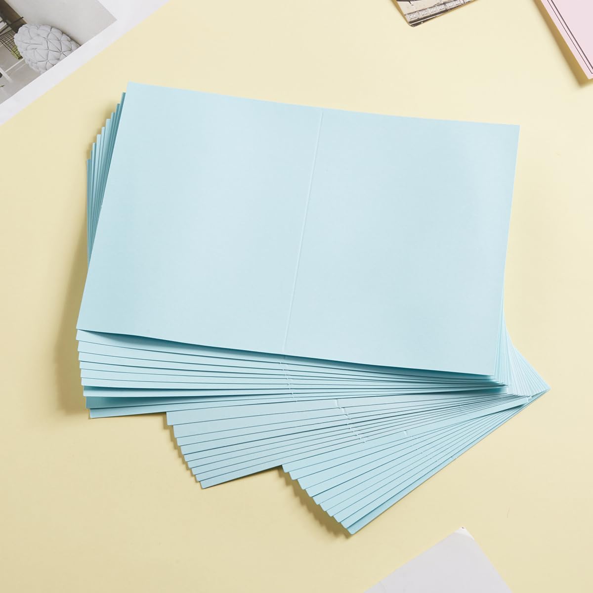 50 Pack Blank Cards Folded Cardstock Thank You Blank Greeting Cards for Invitations, Wedding, Greeting Cards, All Occasion DIY (Light Blue, 3x5) - Image 6