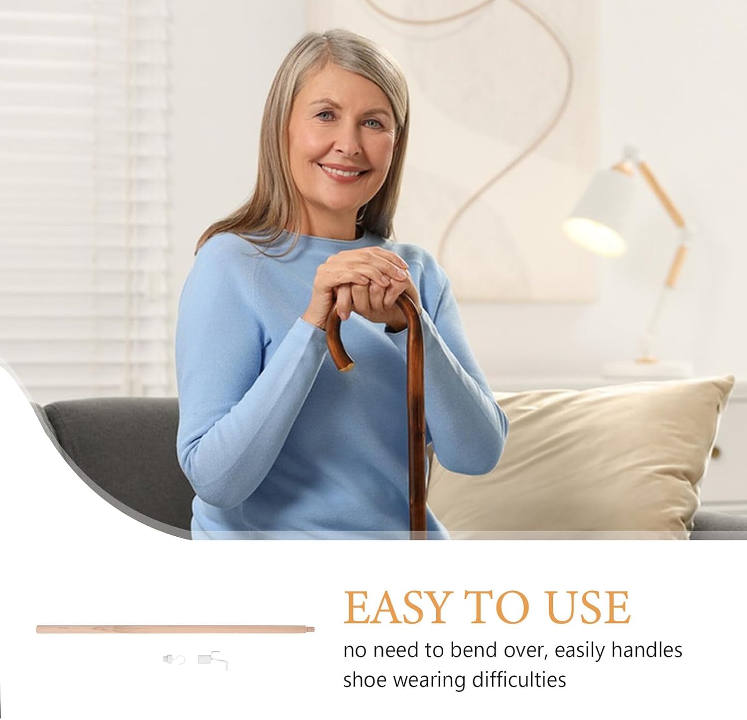 BETOOKY Metal Shoe Horn and Dressing Aid 2-in-1 Shoe Lifter and Sock Helper for Elderly Pregnant Women and Disabled – Portable Footwear Assistance Tool for Easy Use