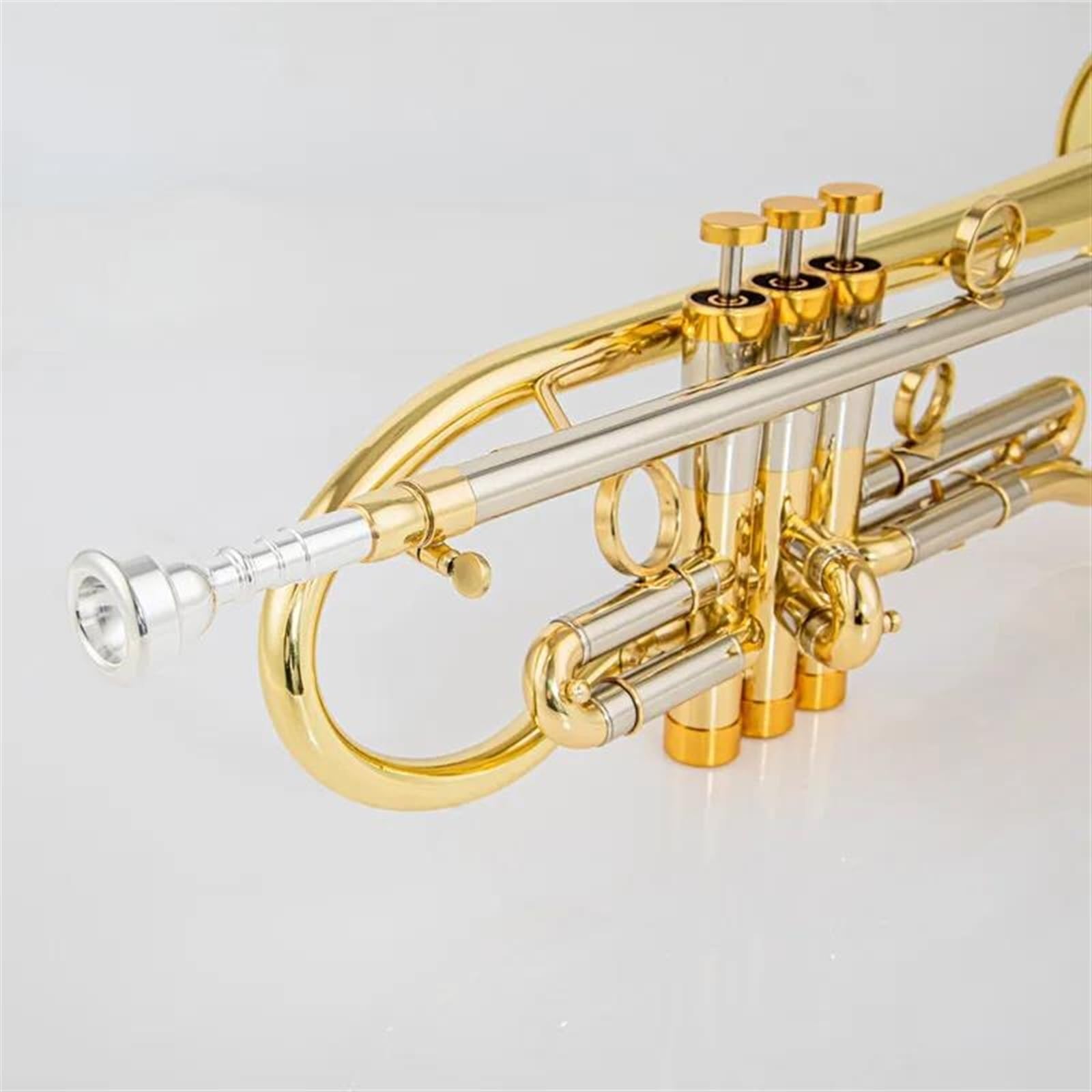 Tromba Standard Per Principianti Produzione Professionale Tromba In Sib Tune Ottone Placcato Oro Strumenti Musicali Professionali Con Custodia(Gold)