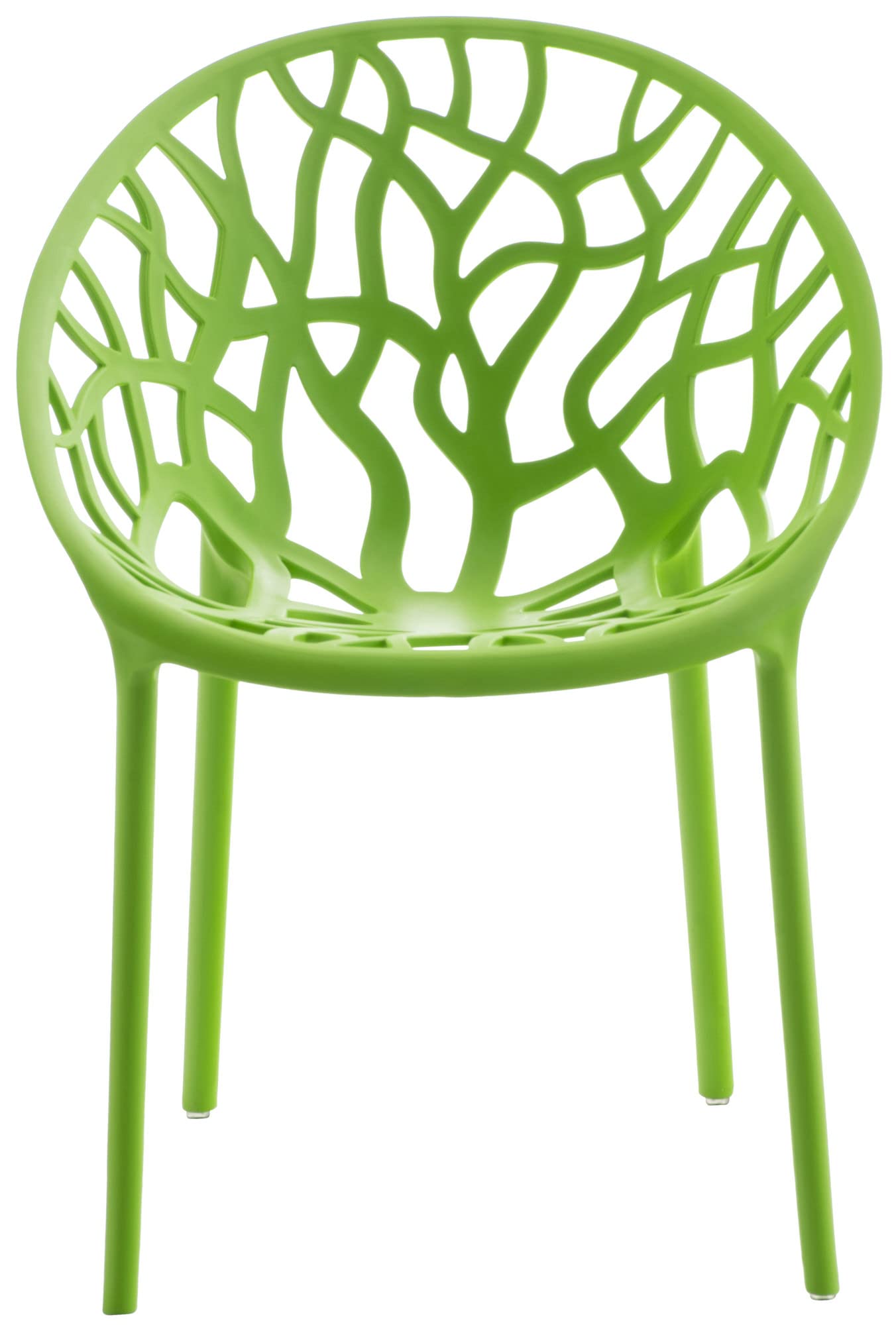 CLP Juego de 4 sillas de jardín, apilables y Resistentes a la Intemperie, Moderno con reposabrazos no Ajustables, Estructura de plástico Hope, Color:Verde Claro