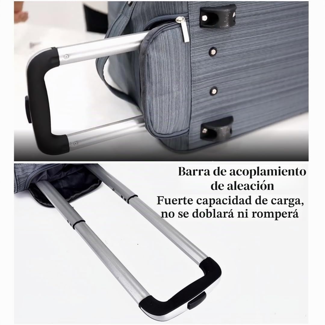 Bolsa de Viaje con Ruedas 36L Mochila de Viaje con Ruedas Extensible y Manija Ajustable Bolsa de Deporte con Ruedas Negro