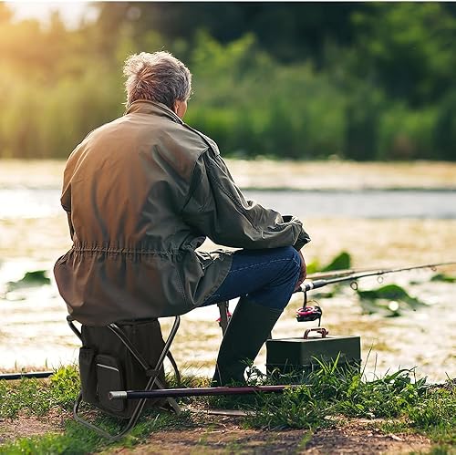 Miniatura 6 de Taburete plegable portátil con compartimento refrigerador, color negro