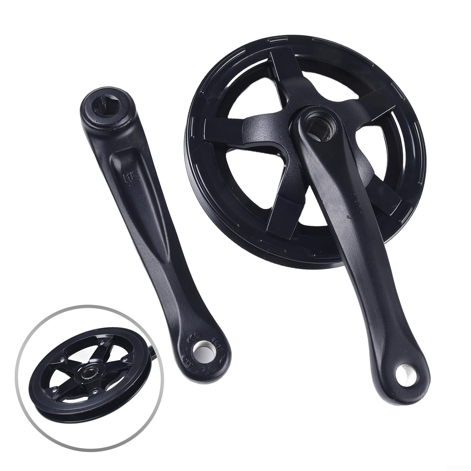 Guarnitura per bici da 170 mm con corona singola grande, dimensioni 40t, 48t, 52t, per movimenti centrali con foro quadrato, con protezione anticaduta per bici elettriche e su strada (40T)