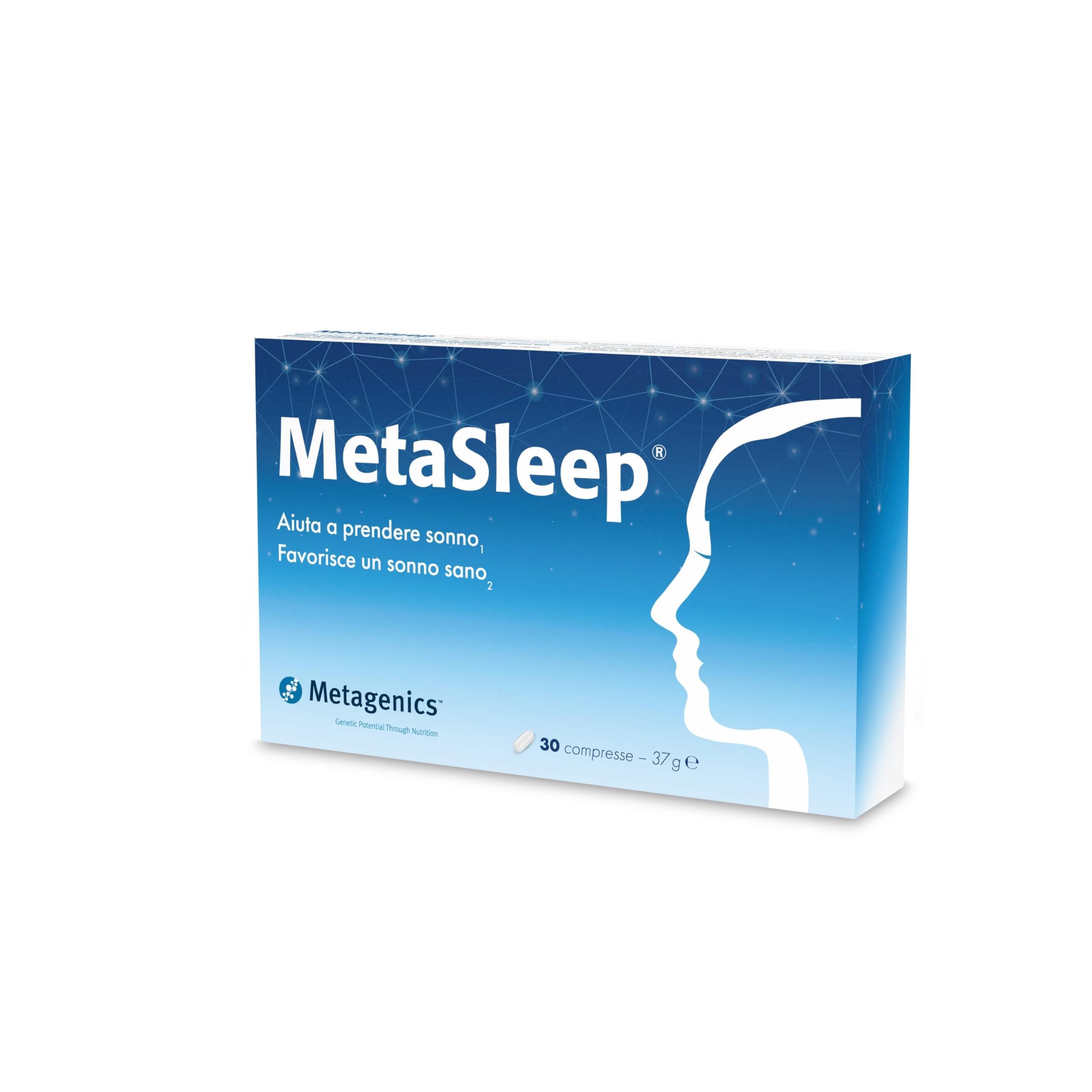 Metagenics MetaSleep Melatonina 1 mg - Facilita l'Addormentamento - Favorisce un Sonno Riposante - 30 Compresse