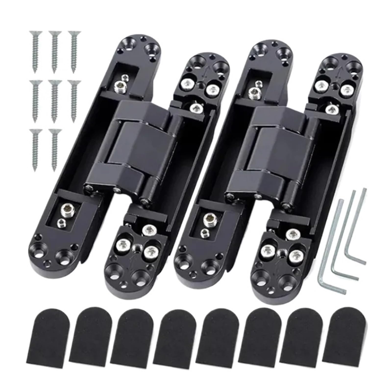 Axylqjvznc 2Pcs 40Kg-Black 2Pcs Adjustable Invisible Hinges For Outward-Opening Wooden Doors – Fully Hidden Cross-Type Door Hardware