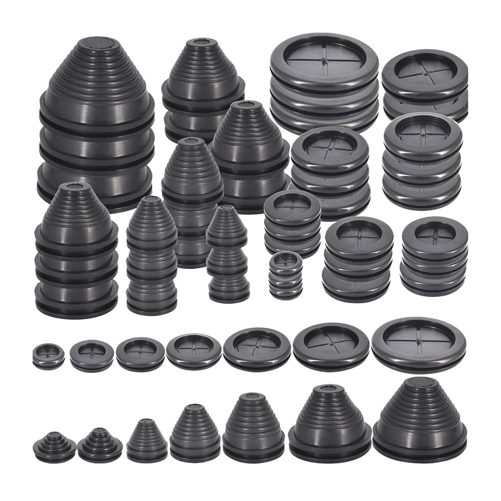 NONDK Rubber Grommets Wire Protection,Closed Rubber Grommet,Firewall Solid Closed Hole,Firewall Plug Grommet Synthetic Wire