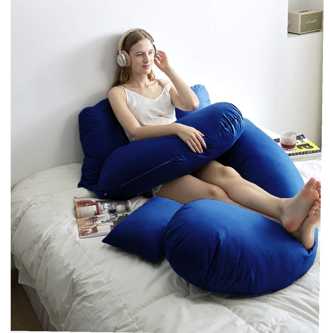 Pexmoon Pregnancy Pillow G Shaped Support for back, hips, legs, belly for Pregnant woman | Maternity /Feeding/Nursing/Pregnancy Pillow for Pregnant Women Made of 100% Cotton with Pillow Zippered Cover (Color5)