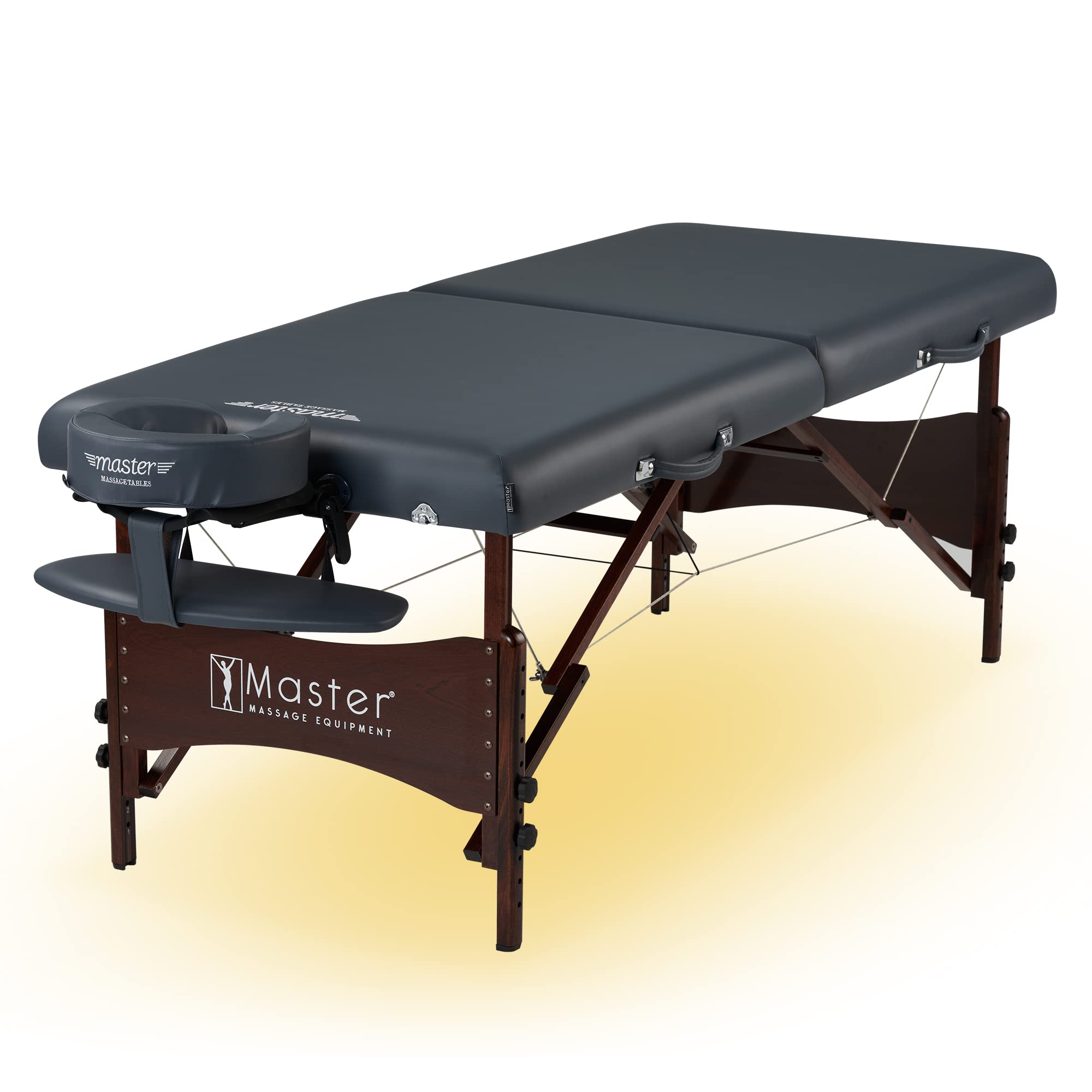 Master Massage Newport Royal Blue 30" Professional Portable Massage Table Package in Black with Ambient Lighting System