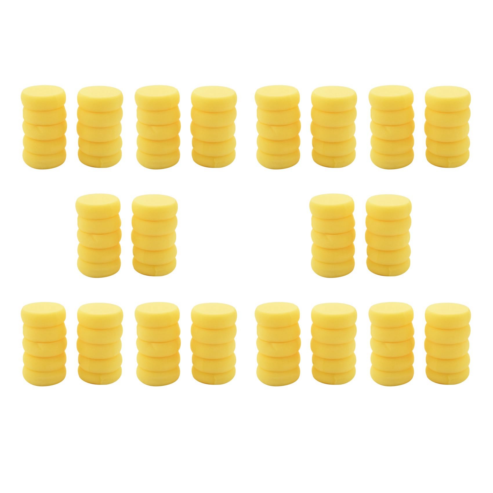 Jnchdghwa 100Pcs Round Synthetic Artist Paint Sponge Craft Sponges for Painting Pottery Watercolor Art Sponges Yellow 2.75inch