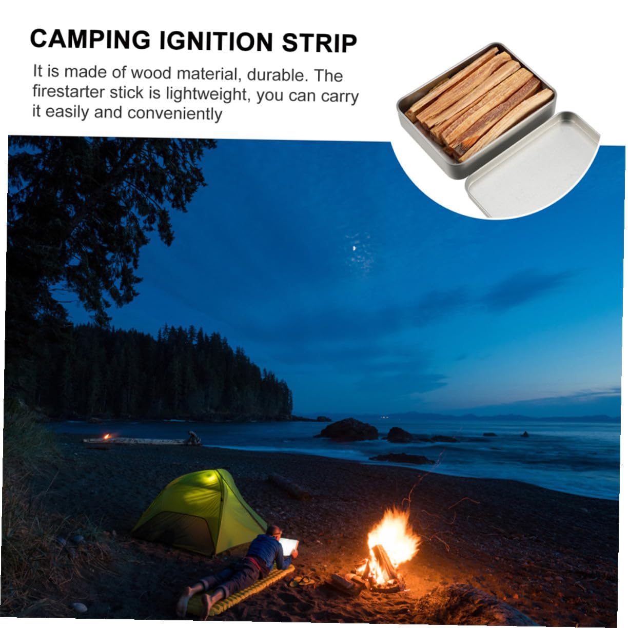 INOOMP Bâtons Allumage Bois Naturel pour Feu de Camp Allume-feu Pratique pour Camping Barbecue et Cheminée Kit Portable pour Allumer Rapidement Le Bois