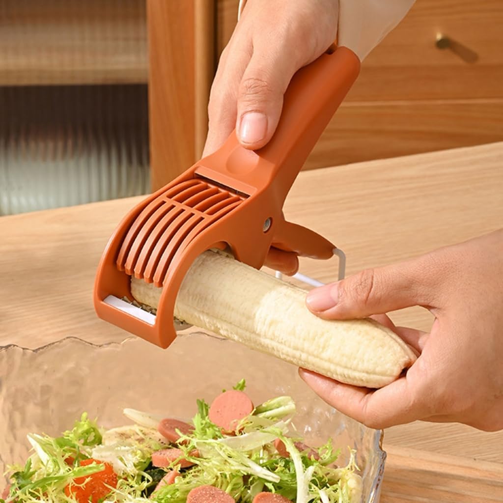 Banana Slicer,Fruit and Vegetable Salad Peeler Cutter Kitchen Tool for Grape