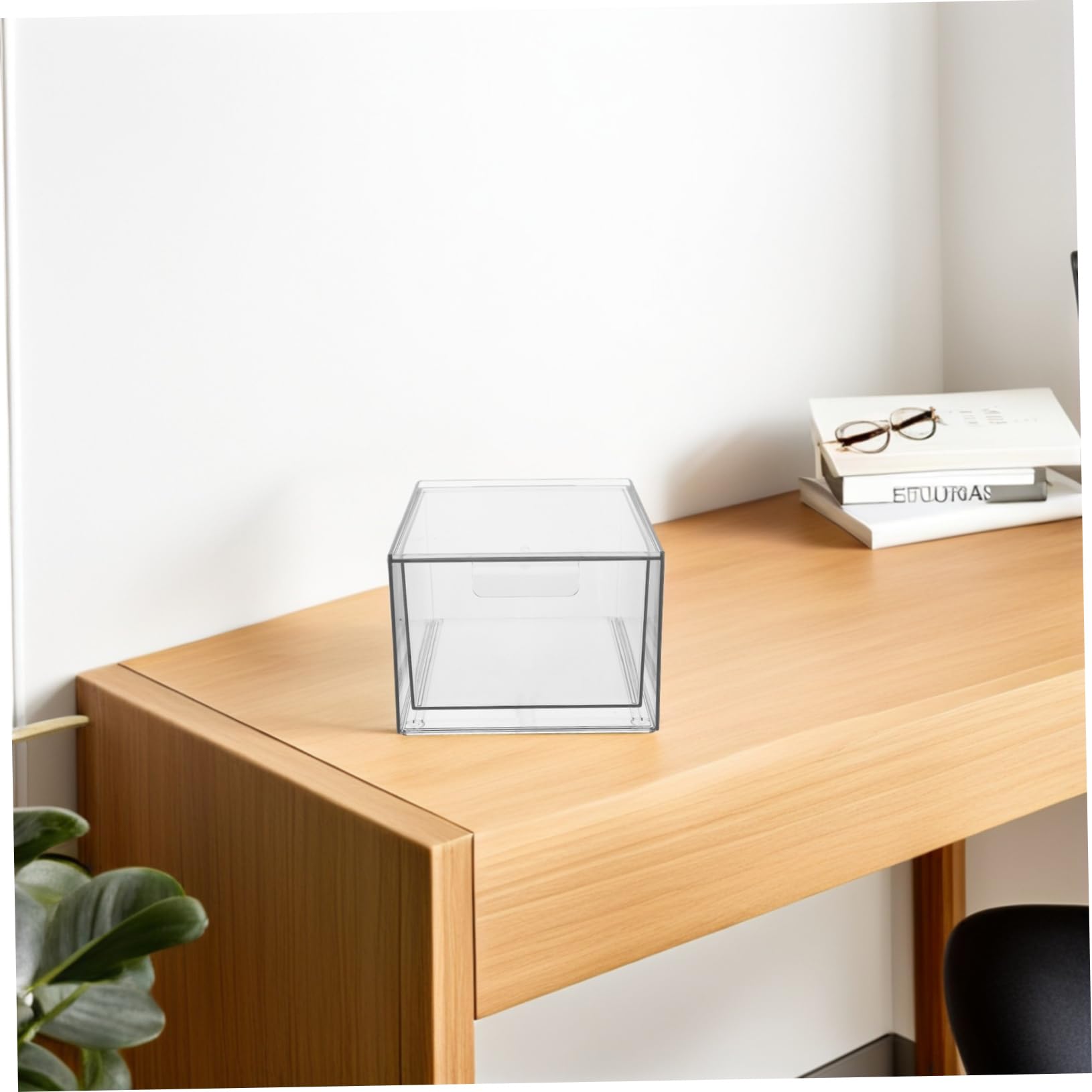 Caja De Almacenamiento De Cosméticos Transparente Con Organizador De Maquillaje Para Baño y Tocador Para Paletas y Productos De