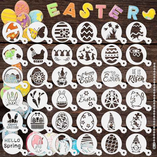 JULBEAR Easter Cookie Stencils, 36Pcs Reusable...