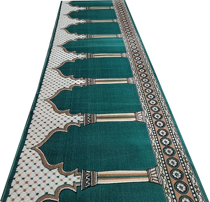 Jaunty Carpets Washable ZANAMAZ Prayer Carpet for MASJID (Mosque) & Gallery Carpet with 0.5 INCH Thickness 4 x 22 feet ZANAMAZ Carpet
