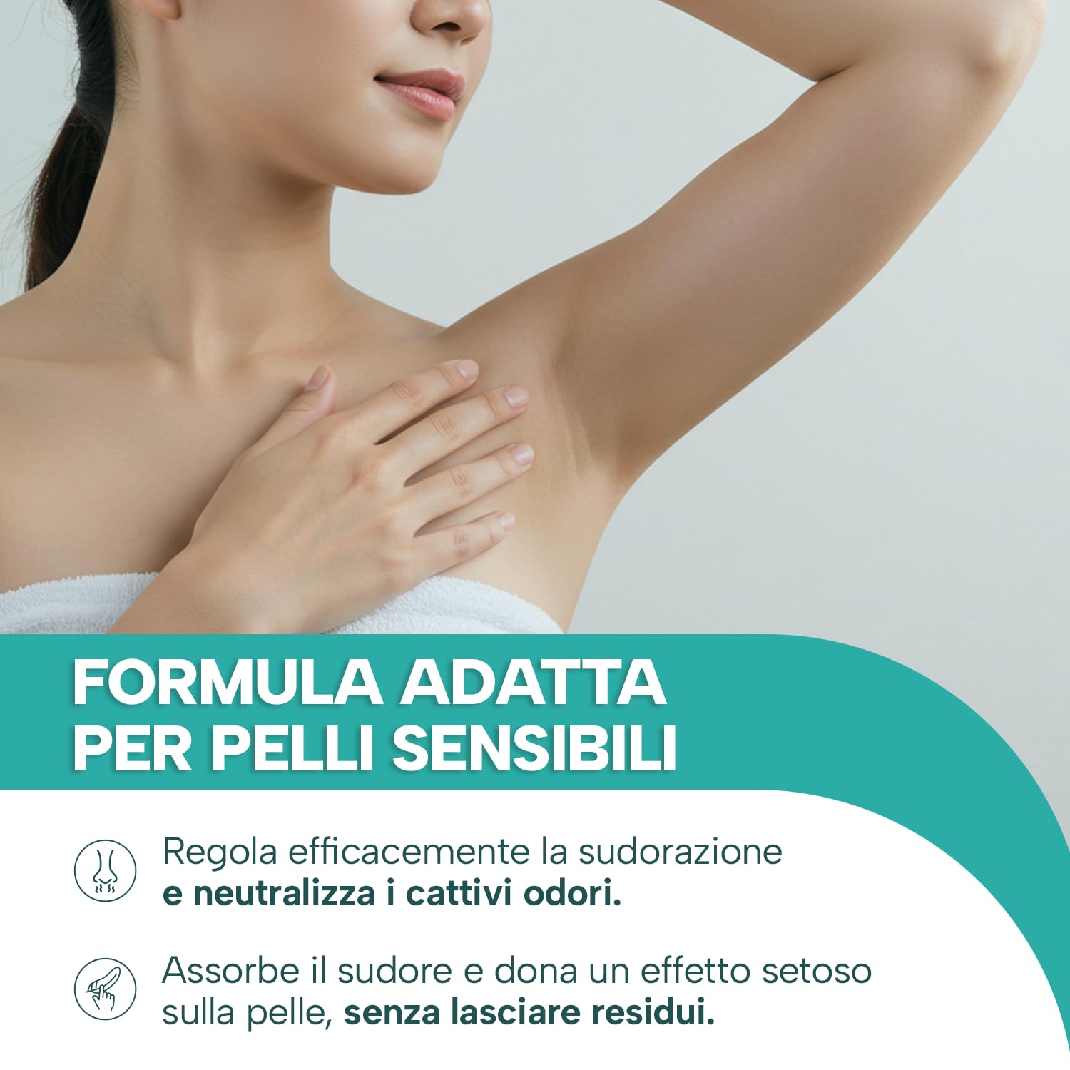 BIOCLIN Deo Pro Talc Roll-on – 50 ml – Deodorante Senza Alcol Ideale per Sudorazione Intensa e Pelli Sensibili – 48h di Protezione – Piacevole profumazione talcata