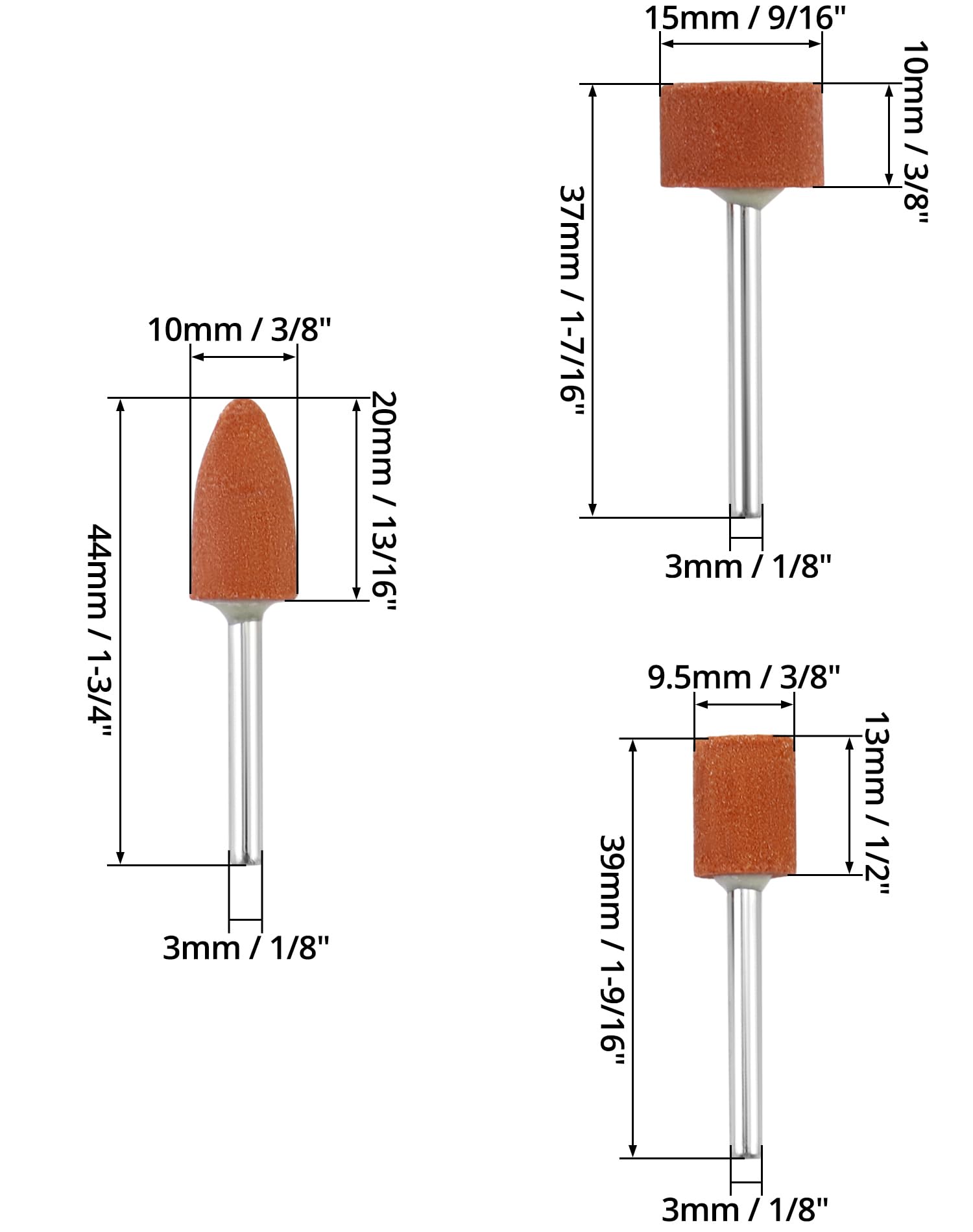 Set 42 Teste Mola Abrasive QWORK - Per Levigare E Lucidare Metallo, Vetro, Legno E Pietre Preziose