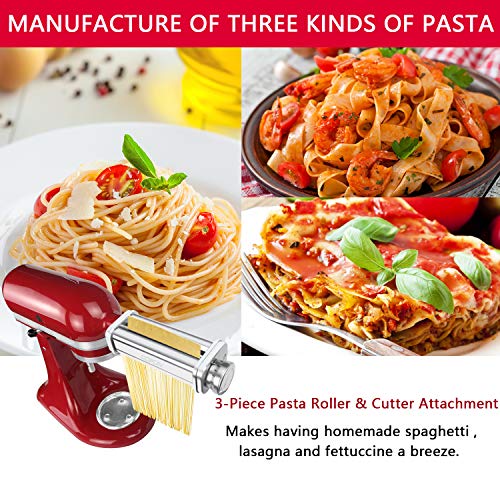 image for Pasta Attachment for KitchenAid Stand Mixer, 3 Piece Pasta Making Kit 
