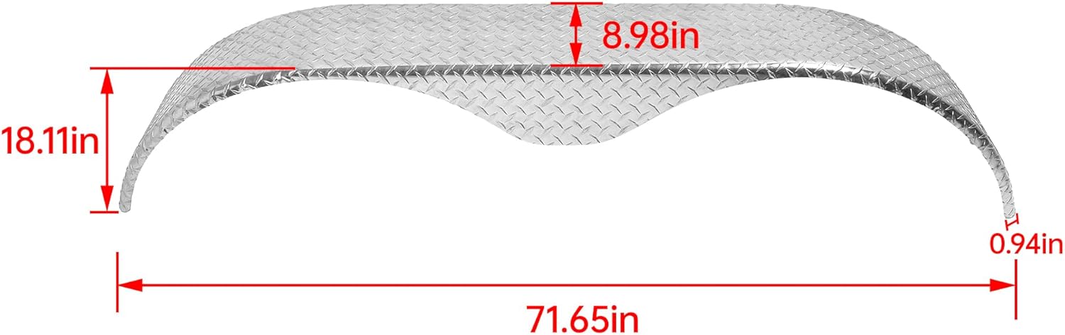 ALMULOO Aluminum Diamond Plate Tandem Axles Trailer Fenders Universal Compatible with Most 14" 15" 16" Tires Car Hauler Trailer, Cargo Trailer, Utility Trailer, Landscape Trailer 1 Pcs Silvery