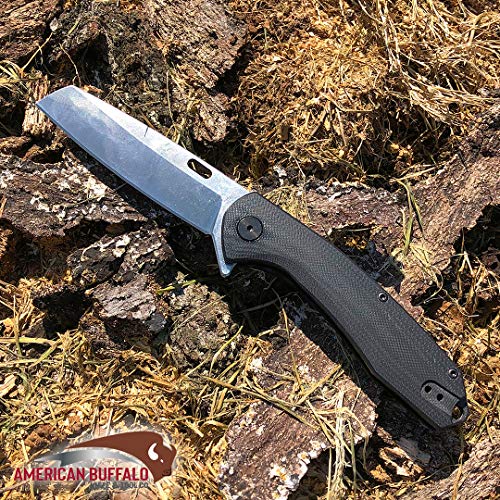 ABKT Elite Warthog Folder 3.25 in Blade Micarta Handle, Black AB046
